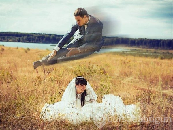 Rusya'dan tuhaf düğün fotoğrafları