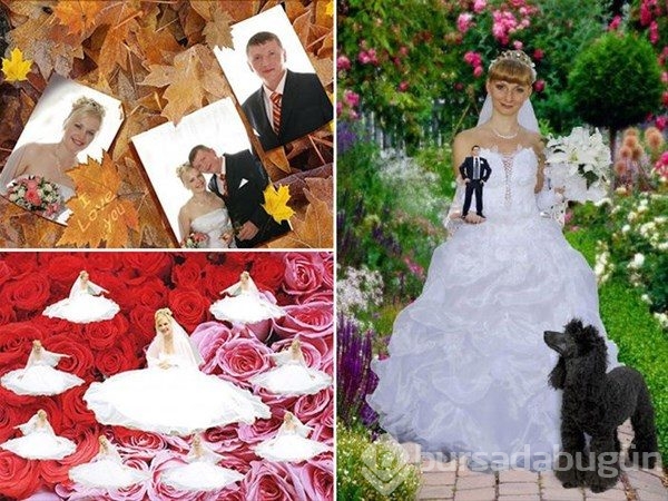 Rusya'dan tuhaf düğün fotoğrafları