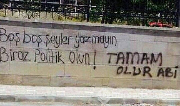 İlginç duvar yazıları
