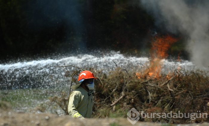 Bursa'da ormancılar en hızlı hortumu açabilmek için yarıştı 