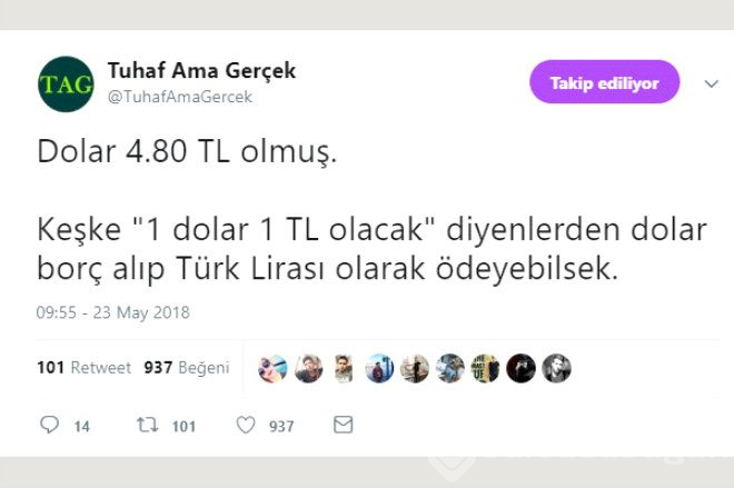 Doların çılgın yükselişi twitteri salladı