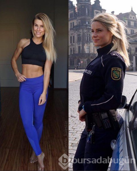 Alman polis güzelliği ile büyülüyor