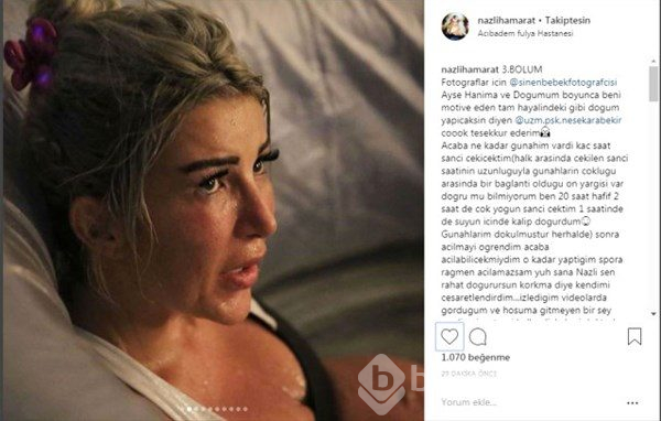 Doğum fotoğraflarını paylaştı
