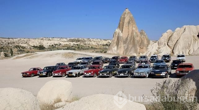 Çin yolculuğundaki klasik otomobil tutkunları Kapadokya'da