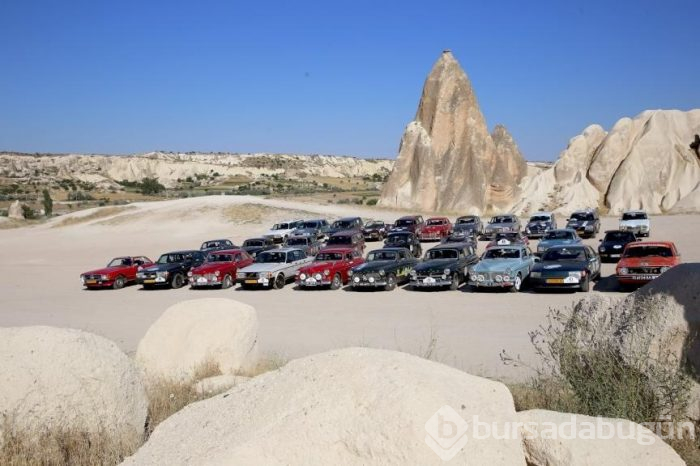 Çin yolculuğundaki klasik otomobil tutkunları Kapadokya'da