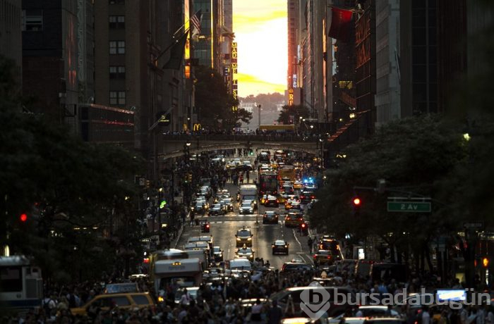New York da gün batımı "Manhattanhenge"