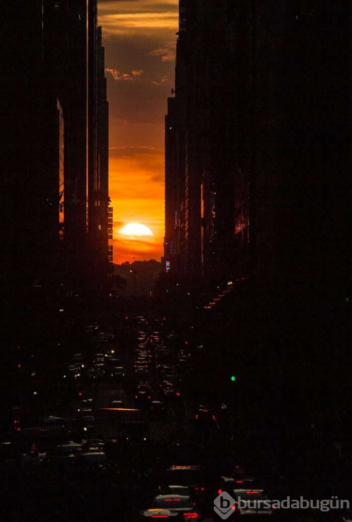 New York da gün batımı "Manhattanhenge"