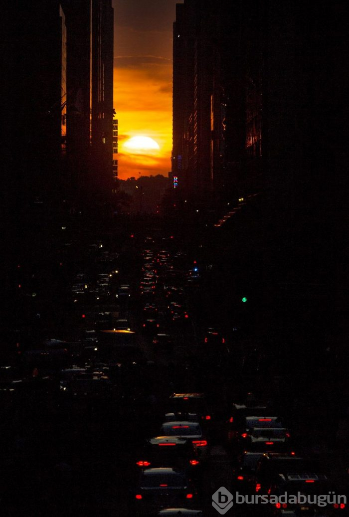 New York da gün batımı "Manhattanhenge"