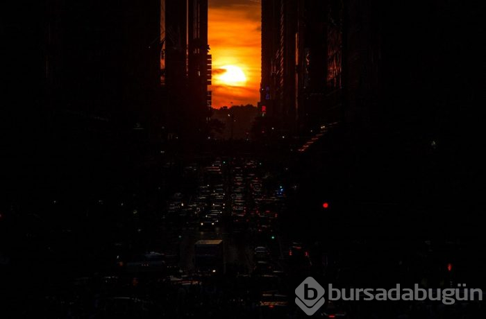 New York da gün batımı "Manhattanhenge"