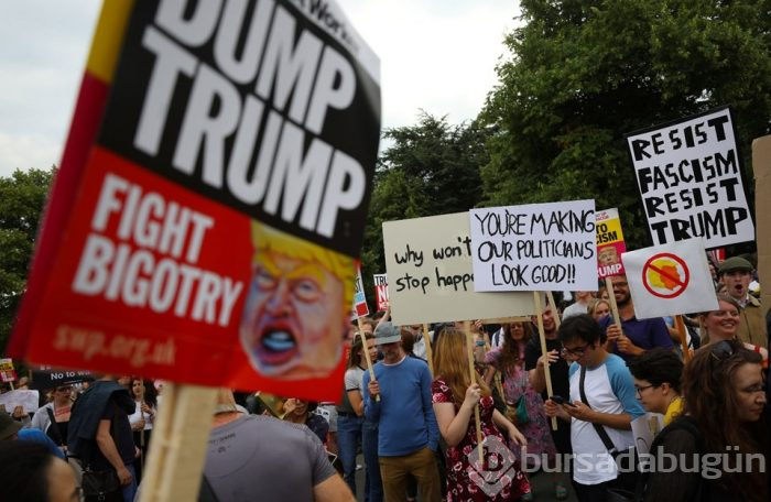 Trump'ın İngiltere ziyareti protestolarla başladı