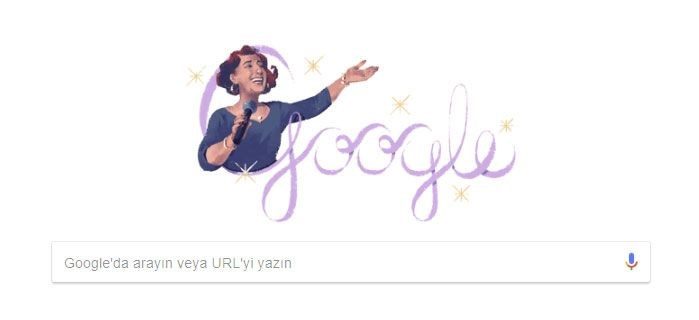Google'dan Müzeyyen Senar'a özel doodle (Müzeyyen Senar 100 yaşında)
