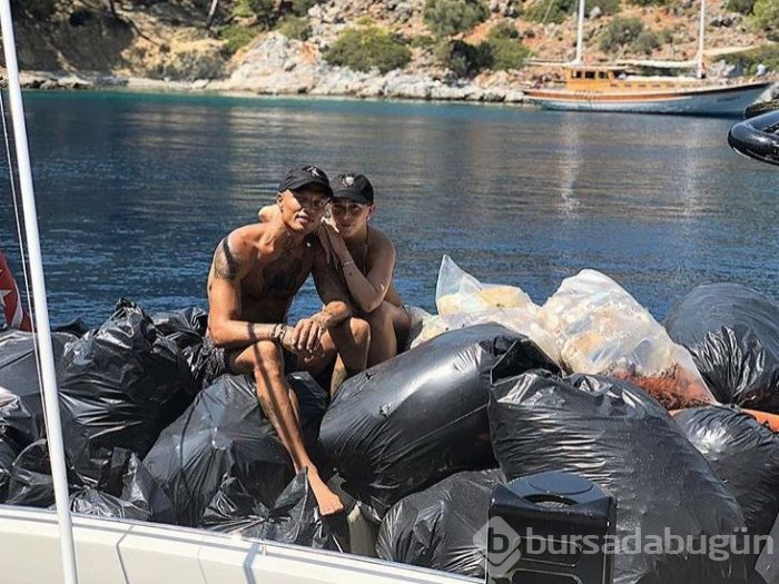 Lewis Hamilton, Jeremy Meeks ve Chloe Green'den Ege'de çevre temizliği
