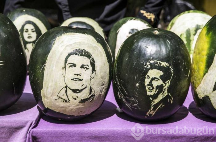 Dünyaca ünlü simaları karpuza işledi