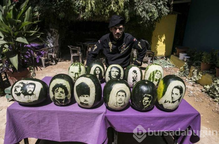 Dünyaca ünlü simaları karpuza işledi