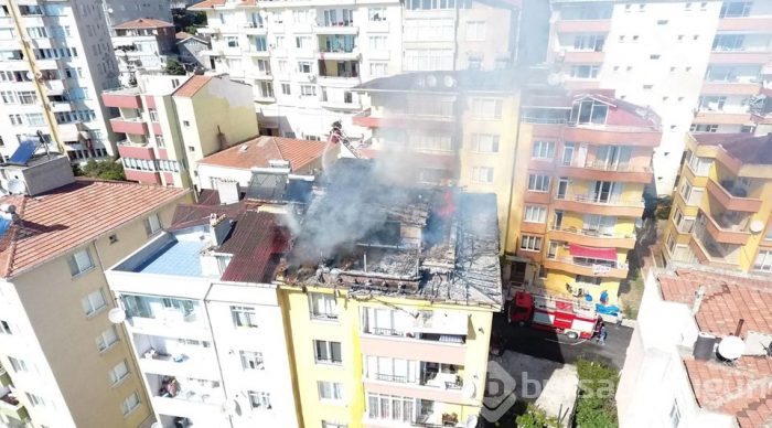 Kurban eti kavururken çatıyı yaktı