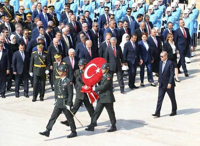 Büyük Zaferin 96'ncı yılı kutlamaları kapsamında ilk tören Anıtkabir'de düzenlendi