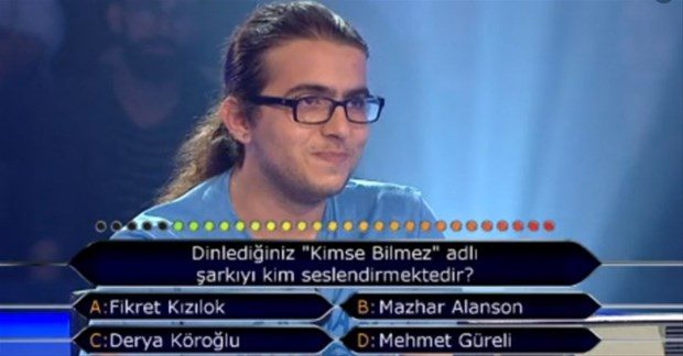 1 milyonluk soruyu gördü!