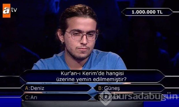 1 milyonluk soruyu gördü!