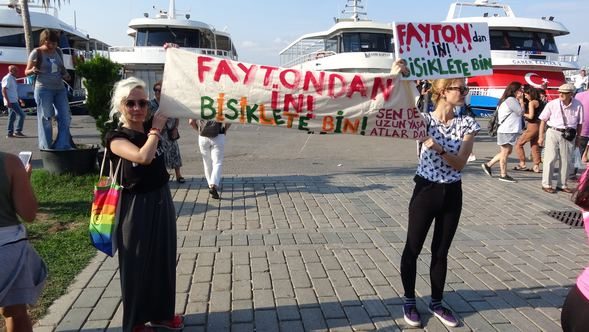 Büyükada'da fayton protestosu
