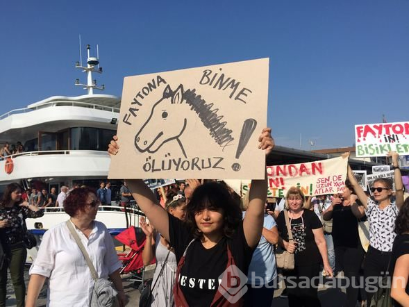 Büyükada'da fayton protestosu
