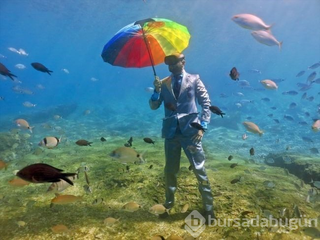 Fethiye'de günlük hayatlarını mavi suların derinliklerine taşıdılar...