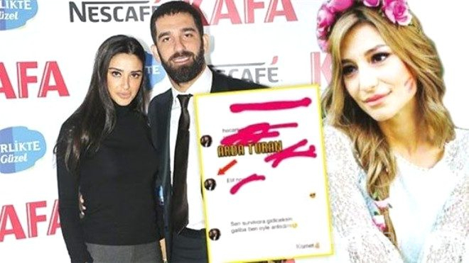 Şarkıcı Berkay'ın karısına asılan Arda Turan'ın, ınstagram skandalları