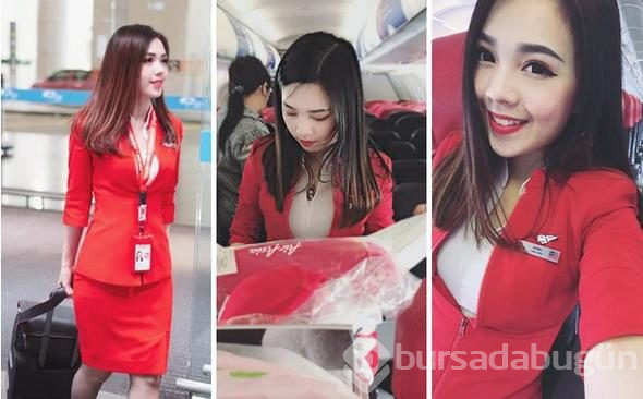 Gizlice fotoğraflarını çektiler ve... Dünya bu hostesi konuşuyor!
