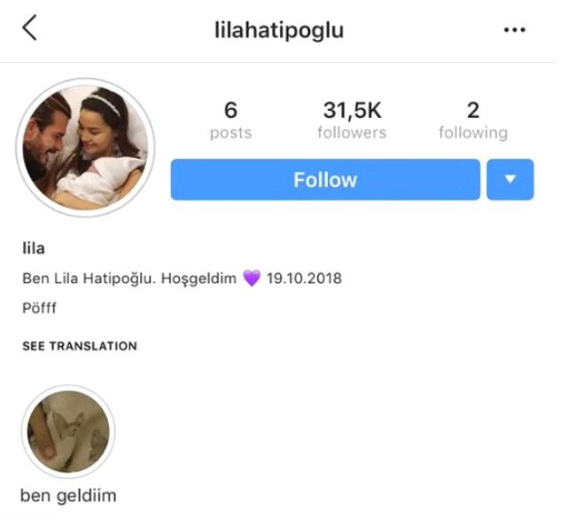Hakan ve Gizem Hatipoğlu çiftinin 1 günlük bebeklerine ınstagram hesabı tartışma konusu oldu
