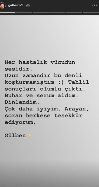 Gülben Ergen hastanelik oldu
