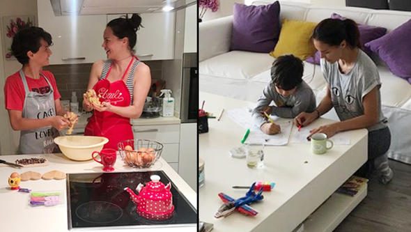 Üç kişilik sarayım: Ebru ve iki oğlu burada yaşıyor
