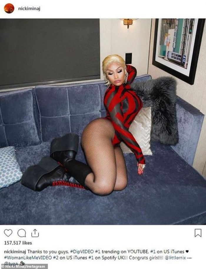 Nicki Minaj klip çekiminden cesur anları paylaştı!

