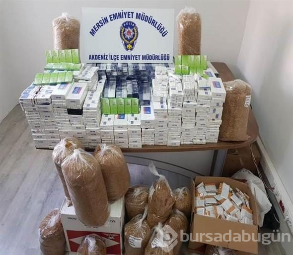 Mersin'de kaçak şarap ve sahte nargile tütünü operasyonu
