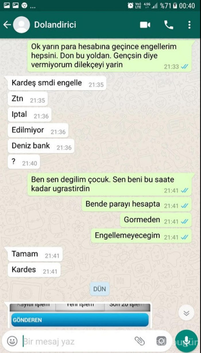 Dolandırıcıyı yakaladığını iddia etti, Whatsapp konuşmaları şaşkına çevirdi
