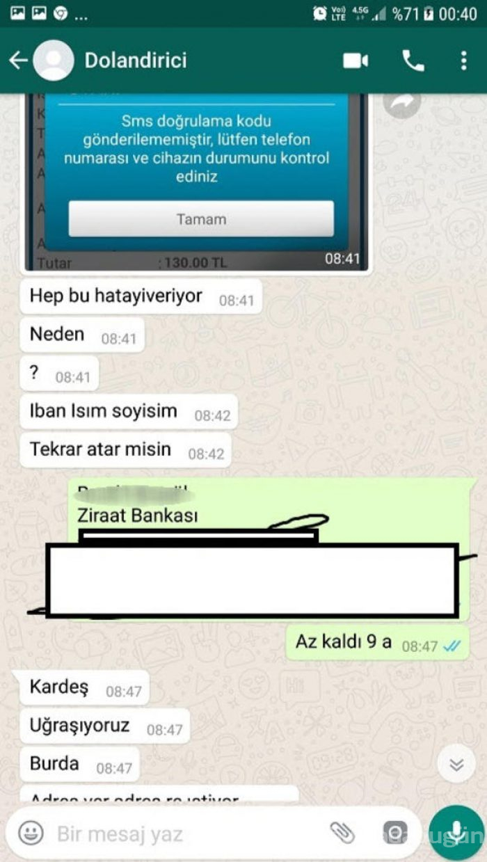 Dolandırıcıyı yakaladığını iddia etti, Whatsapp konuşmaları şaşkına çevirdi
