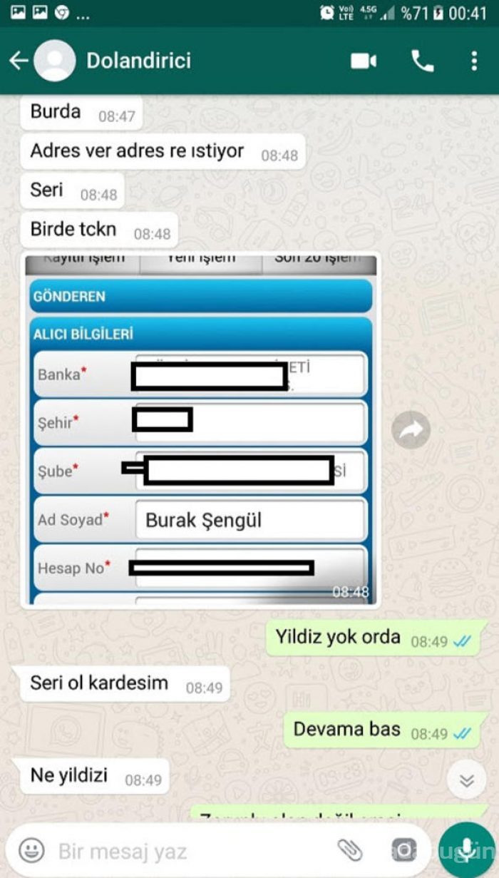 Dolandırıcıyı yakaladığını iddia etti, Whatsapp konuşmaları şaşkına çevirdi
