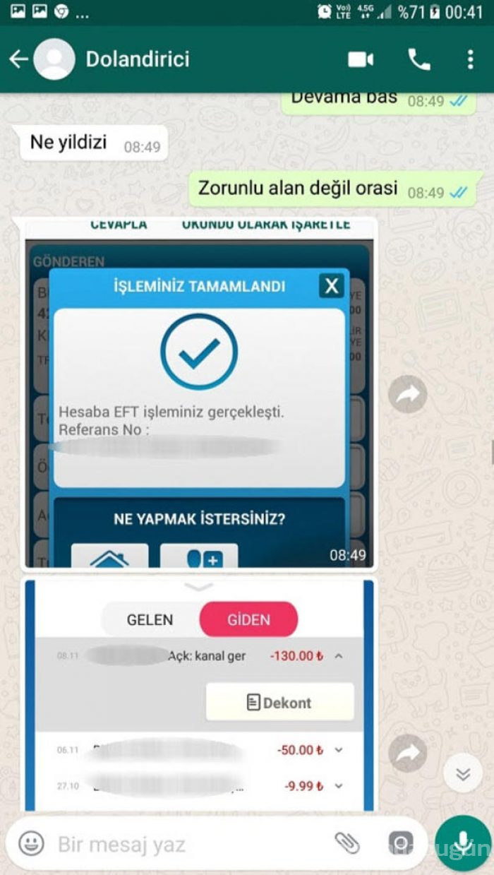 Dolandırıcıyı yakaladığını iddia etti, Whatsapp konuşmaları şaşkına çevirdi
