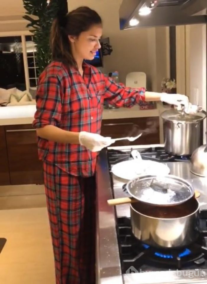 Ocak başında yemek pişiren ünlüler