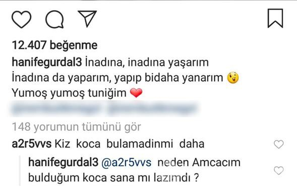 Gelin adayı Hanife'den erkek takipçisine olay yanıt!
