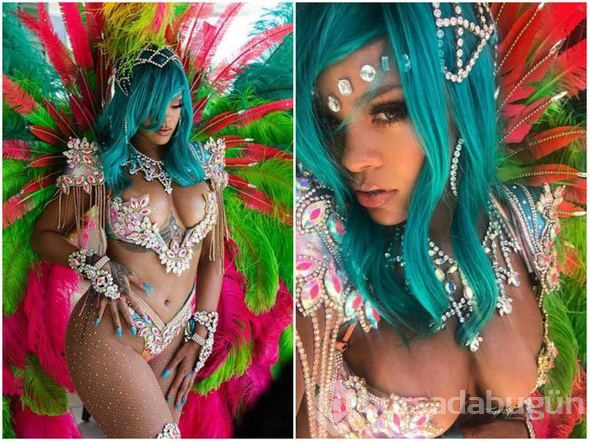 Rihanna kendi tasarımını giydi, yer yerinden oynadı!

