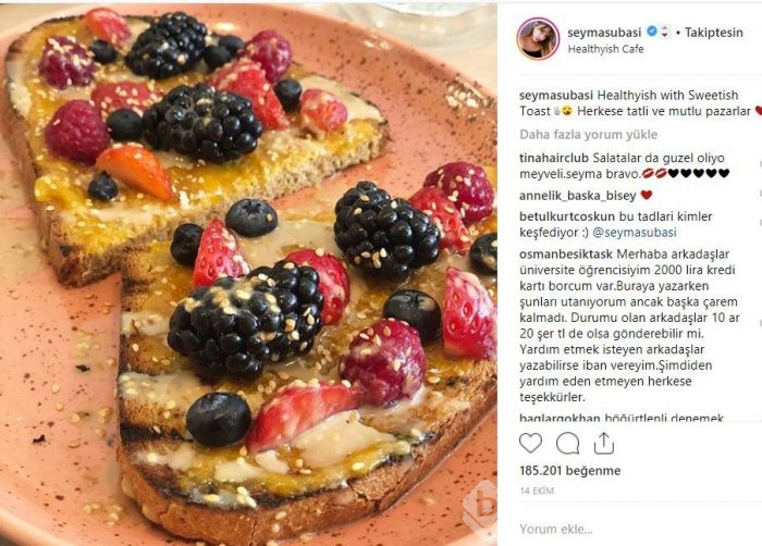 Ünlülerin Instagram'da lezzet paylaşımları