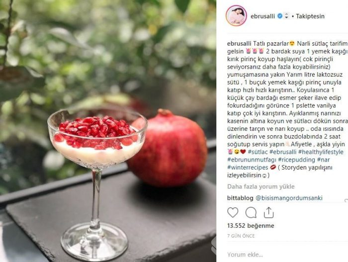 Ünlülerin Instagram'da lezzet paylaşımları
