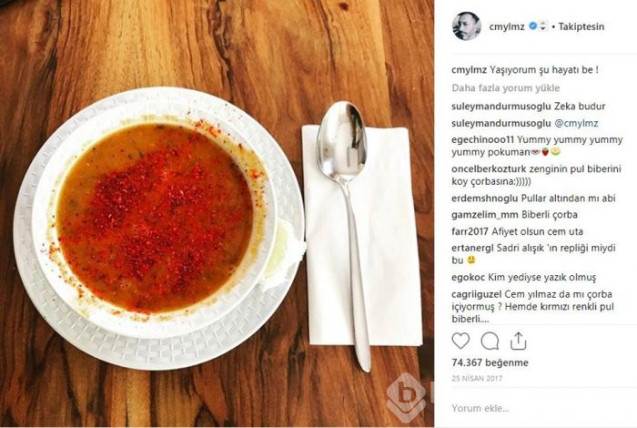 Ünlülerin Instagram'da lezzet paylaşımları