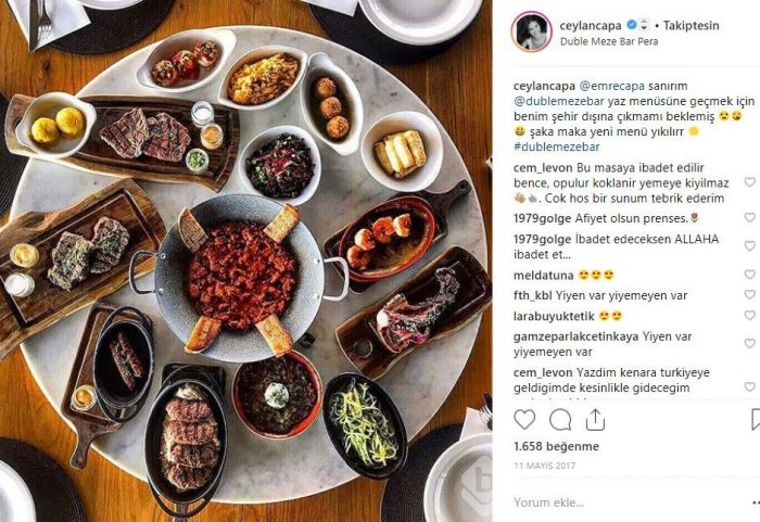 Ünlülerin Instagram'da lezzet paylaşımları