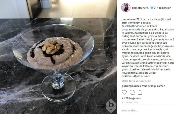 Ünlülerin Instagram'da lezzet paylaşımları