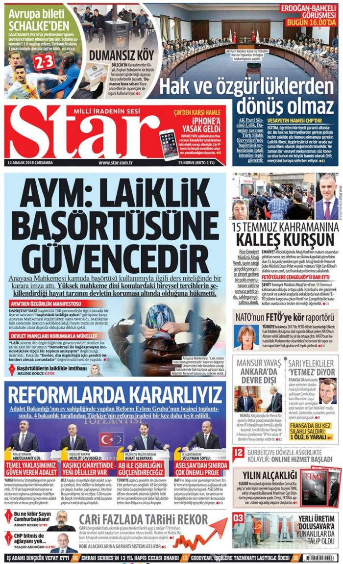 Günün gazete manşetleri - 12 Aralık 2018