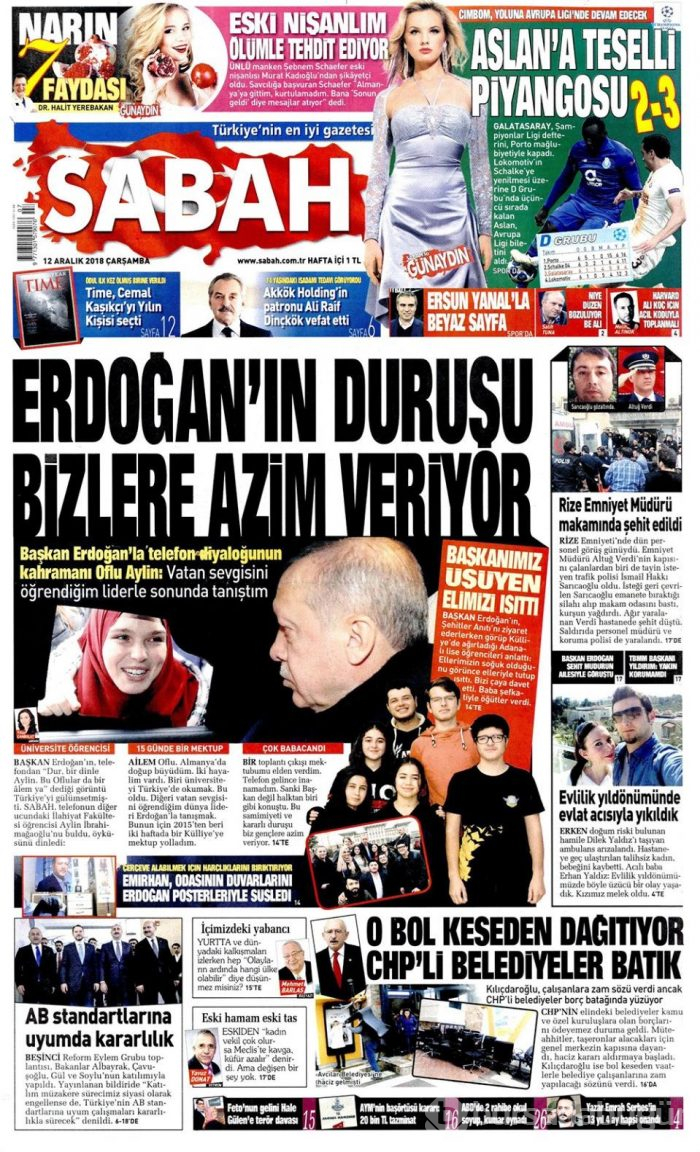 Günün gazete manşetleri - 12 Aralık 2018