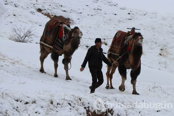 Kapadokya'da sis ve kar güzelliği...