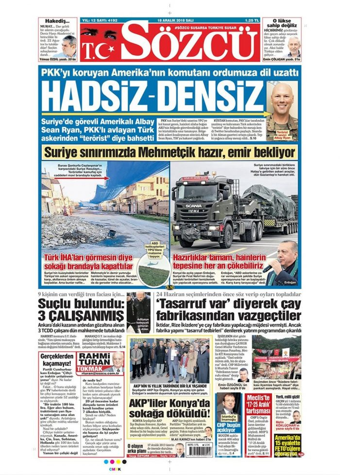 Günün gazete manşetleri - 18 Aralık 2018