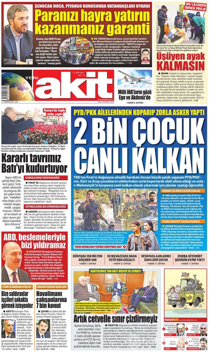 Günün gazete manşetleri - 18 Aralık 2018