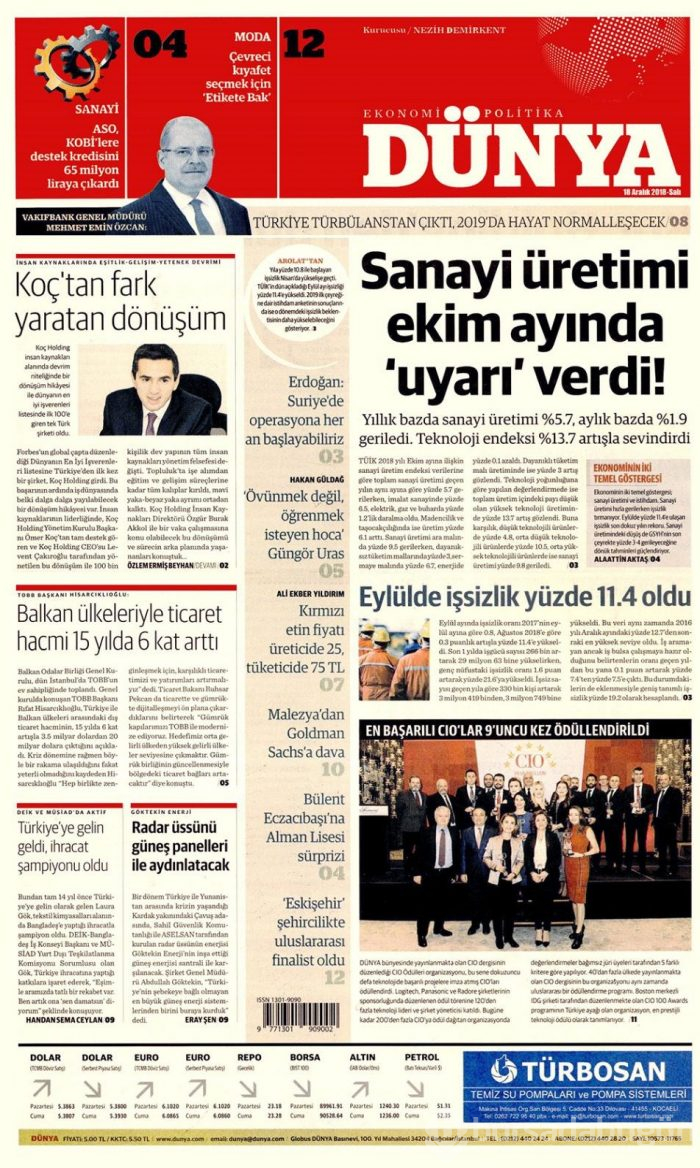 Günün gazete manşetleri - 18 Aralık 2018